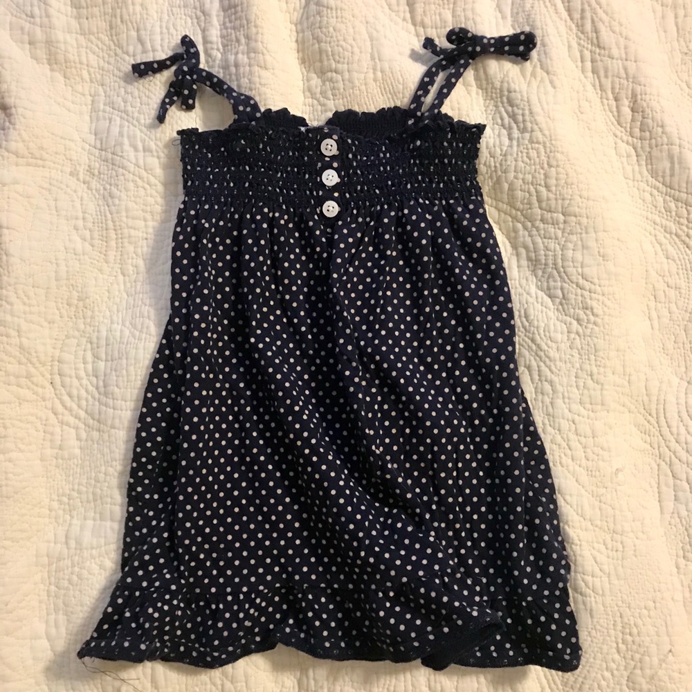 Adorable navy polka dot dress. Size 24 months. EUC
